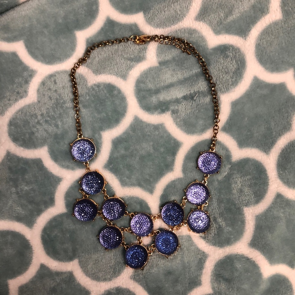 Blue & gold chunky necklace
